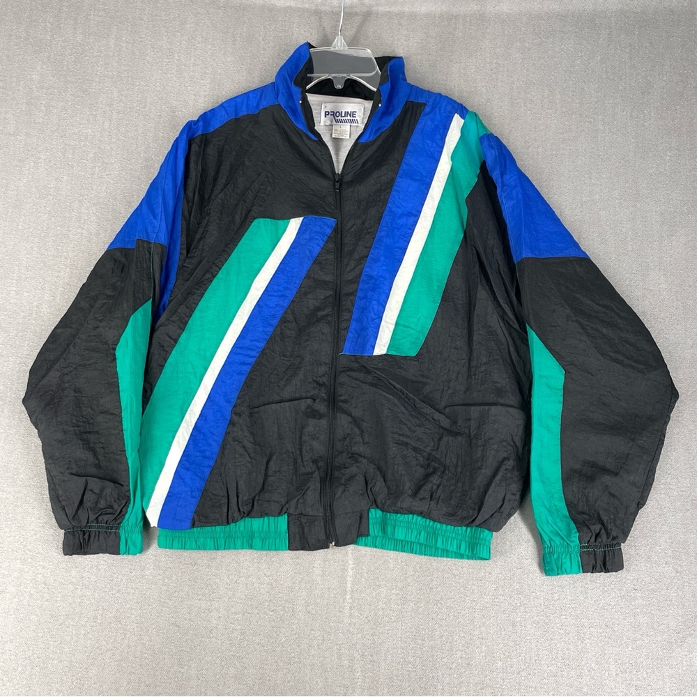 Vintage 90s Proline Nylon Jacket Lining Full Zip 80’s Seattle Seahawks colors